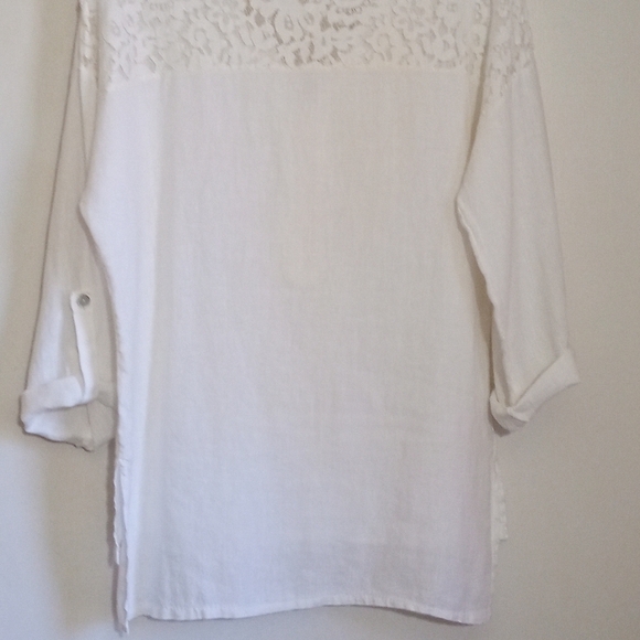 Viola Borghi white linen and lace top women's size small - Picture 7 of 7